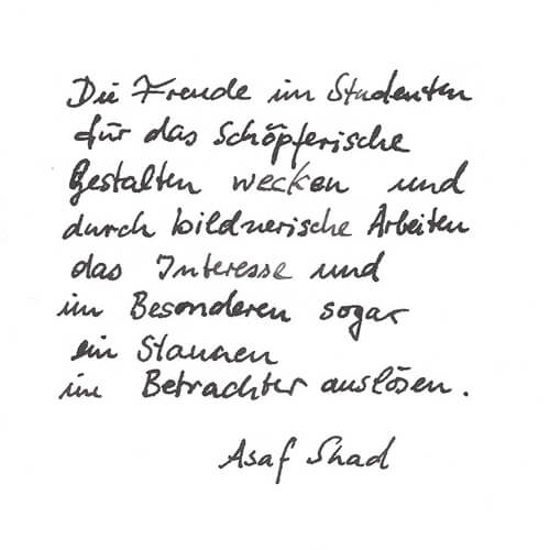 Asaf Shad Motto Handgeschrieben