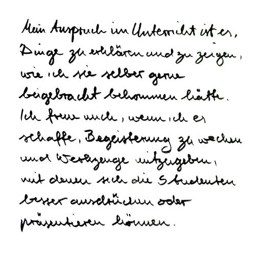 Christoph Rathjen Motto Handgeschrieben
