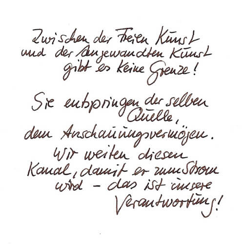 Gerd Krenckel Motto Handgeschrieben